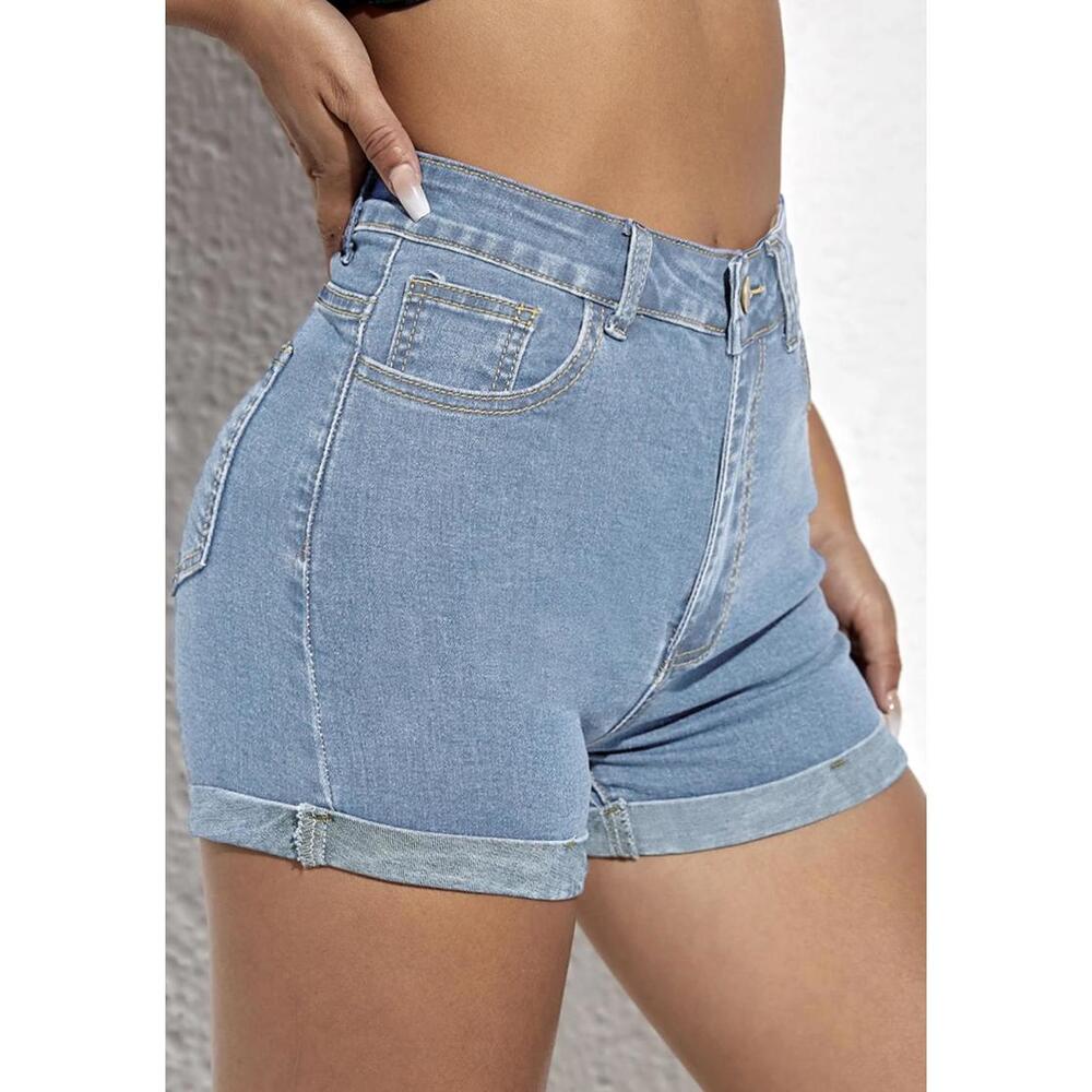 SHEIN Denim Shorts in Blue (SMALL)